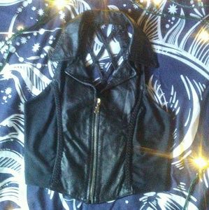 Cross back Leather Vest